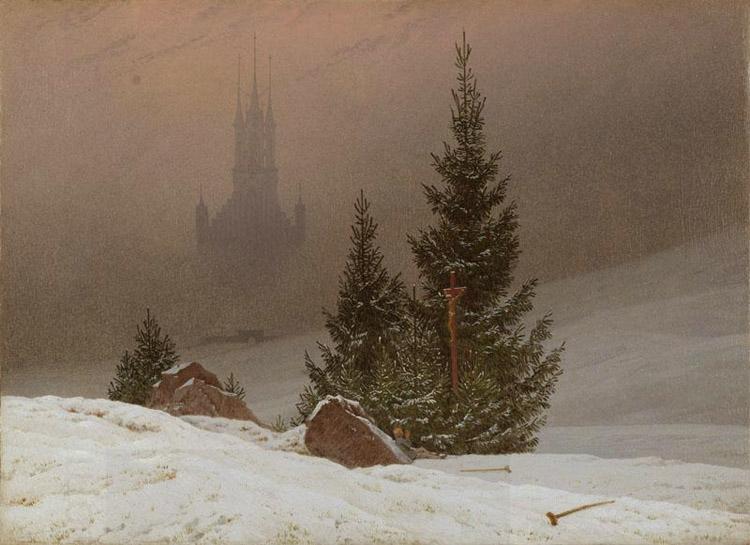 Caspar David Friedrich Winter Landscape with Church (mk10) oil painting picture